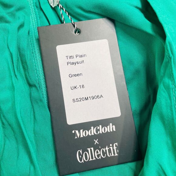 ModCloth On Island Time Green Romper Shorts NWT Size 14 - Picture 7 of 8